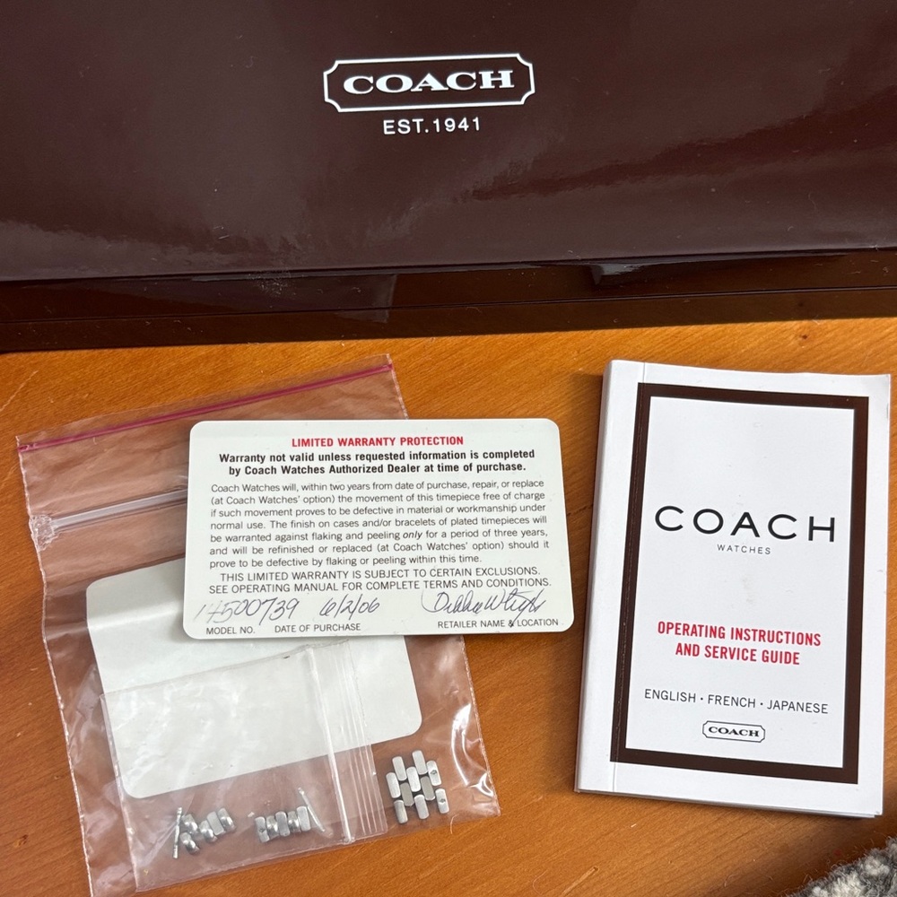 Coach Stainless Steel Rectangular Link Bracelet Watch - Silver - Picture 5 of 5